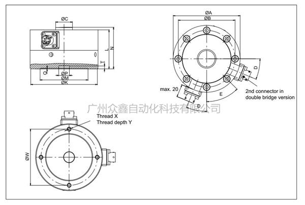 德國HBM力傳感器1-C10/500KN,1-C10/1MN力傳感器尺寸