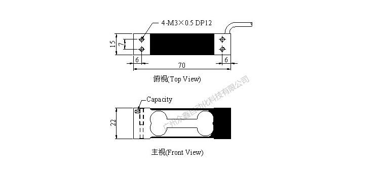 臺(tái)灣mavin NA6-1kg稱(chēng)重傳感器產(chǎn)品尺寸