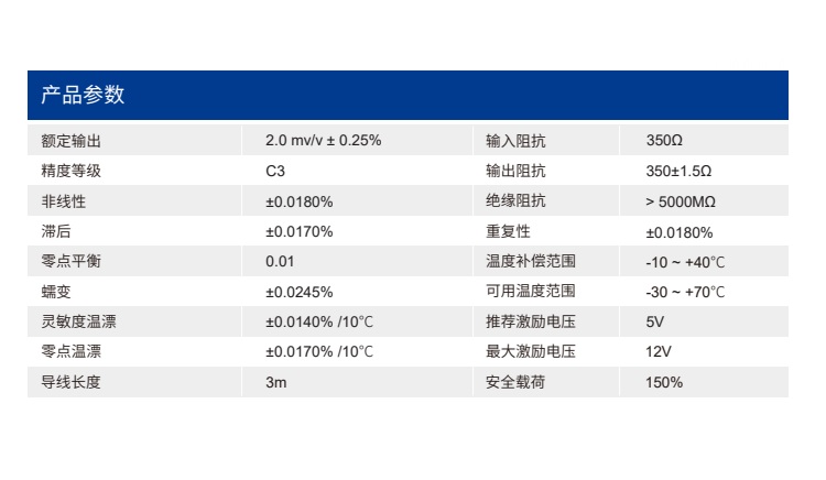 SLS40-50kg稱重傳感器技術(shù)參數(shù)